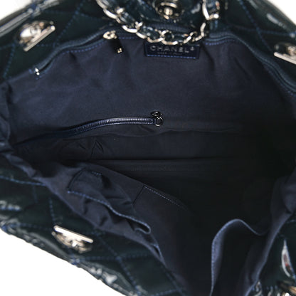 Chanel Patent Quilted Chic and Glitter Large Tote Black 5 of 9