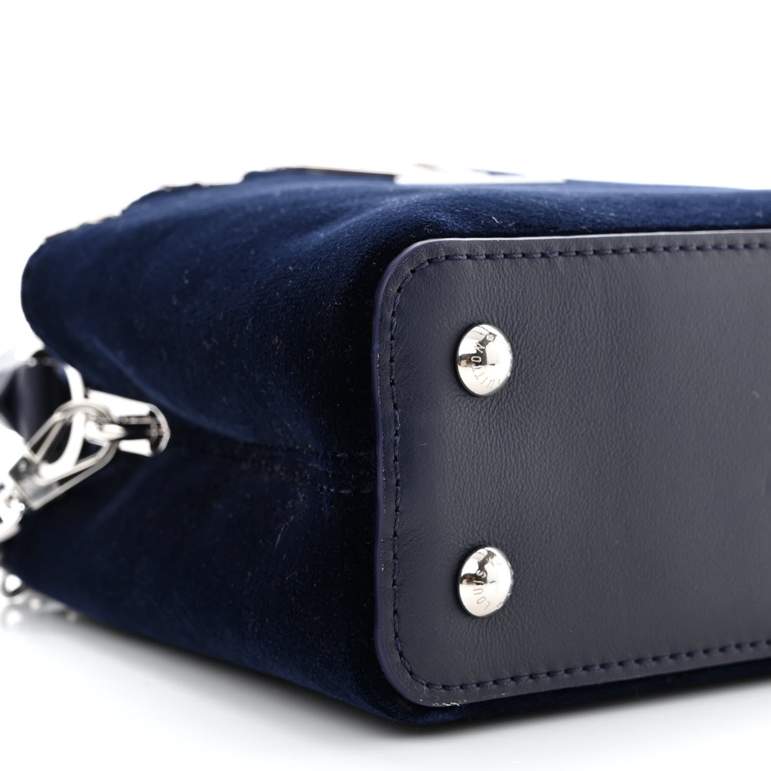 Louis Vuitton Velvet Crystal Capucines Mini Midnight Blue 8 of 9