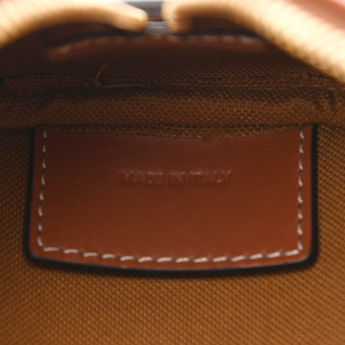 Triomphe Canvas Calfskin Mini Boston Bag Tan