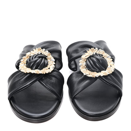 Jimmy Choo Crystal Nappa Neda Slide Sandals 39 Black 3 of 9