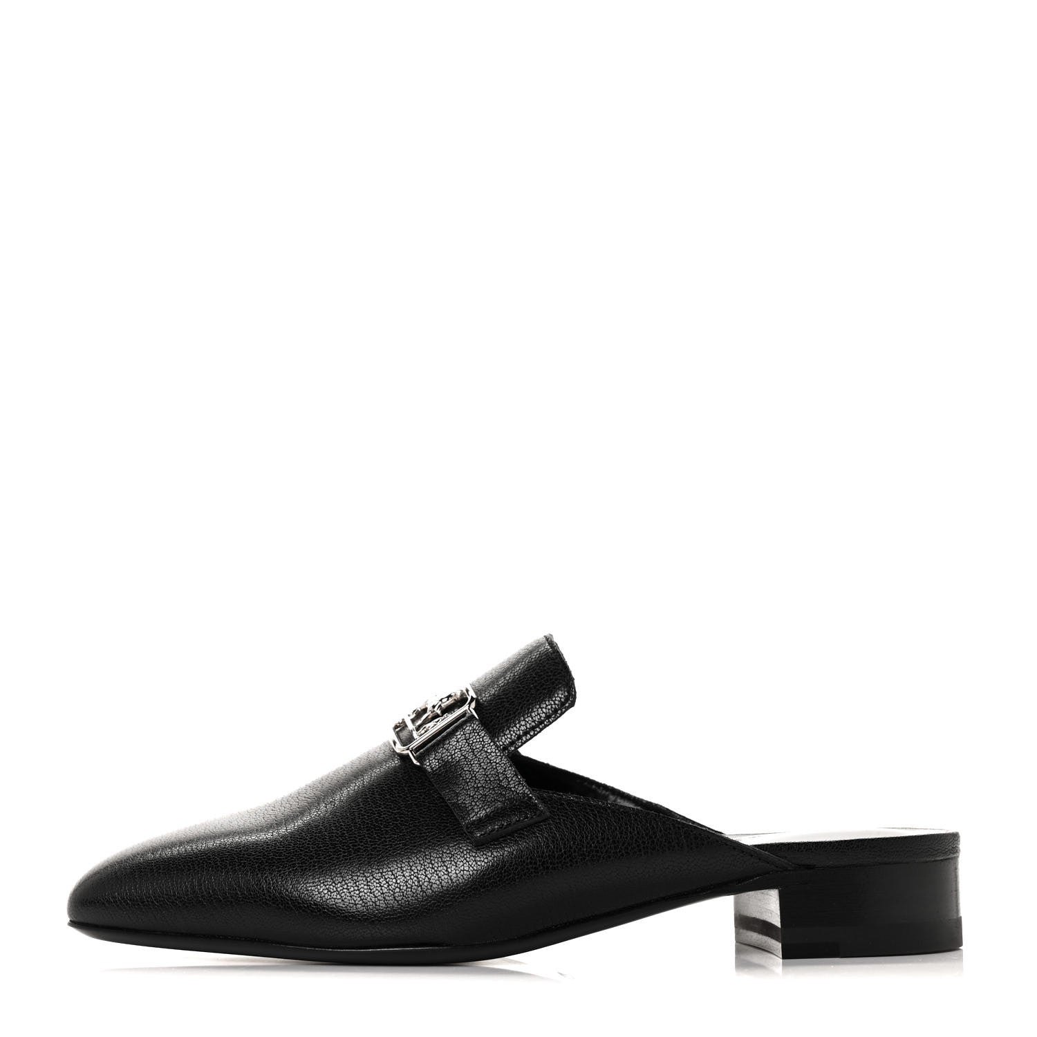 Hermes Goatskin Vincennes Mules 35.5 Black 1 of 8