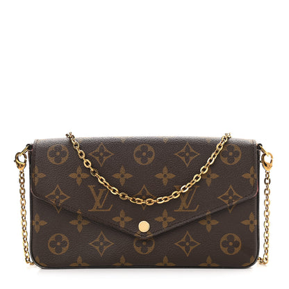 Louis Vuitton Monogram Pochette Felicie Chain Wallet Fuchsia 3 of 11
