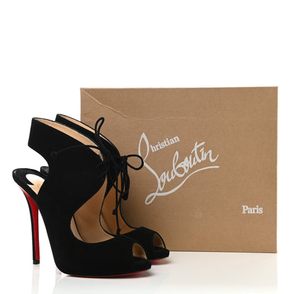 Christian Louboutin Suede Allegra 120 Peep Toe Pump 41 Black 8 of 8