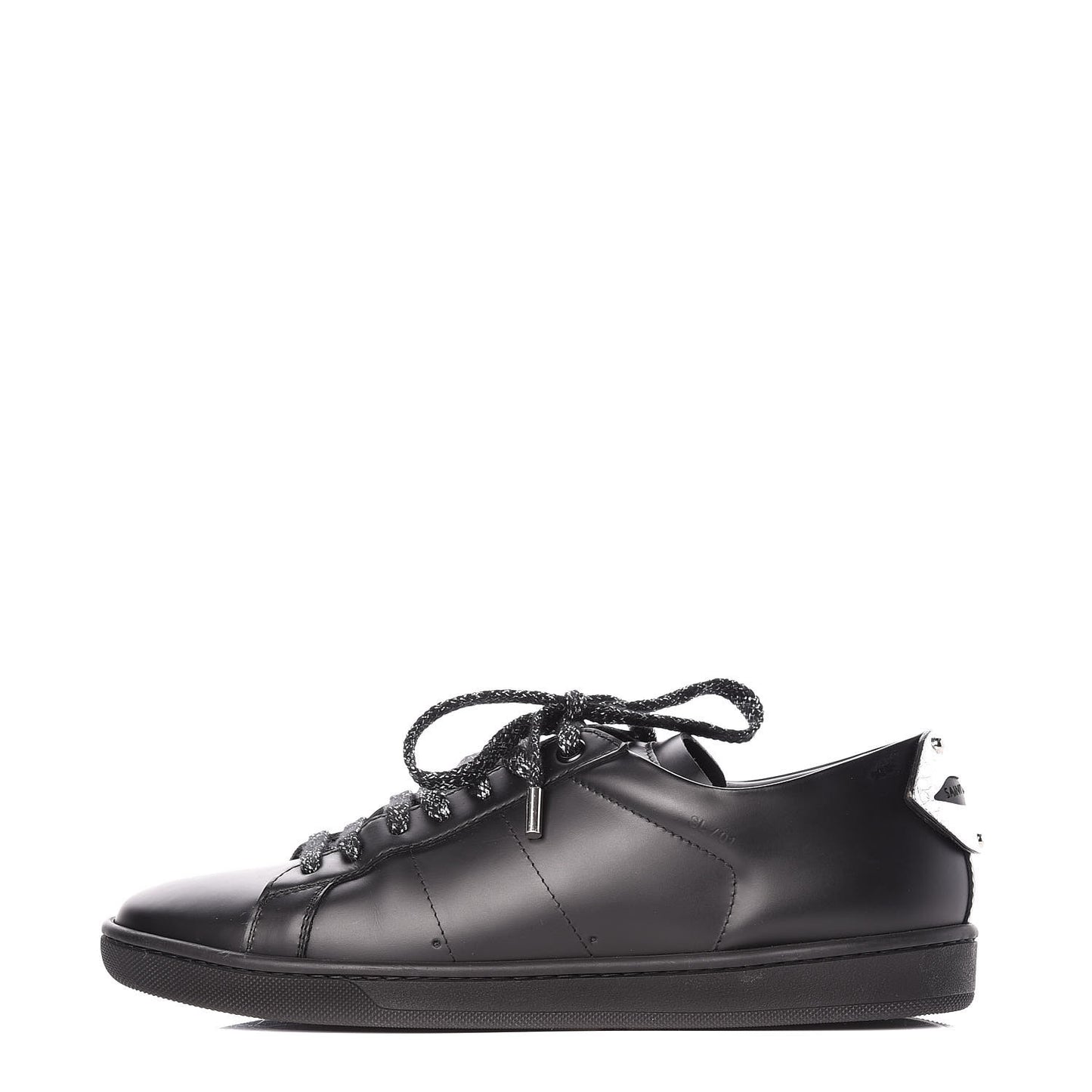 Calfskin Metallic Ayers Signature Court Lips Sneakers 37 Oro Moon Black