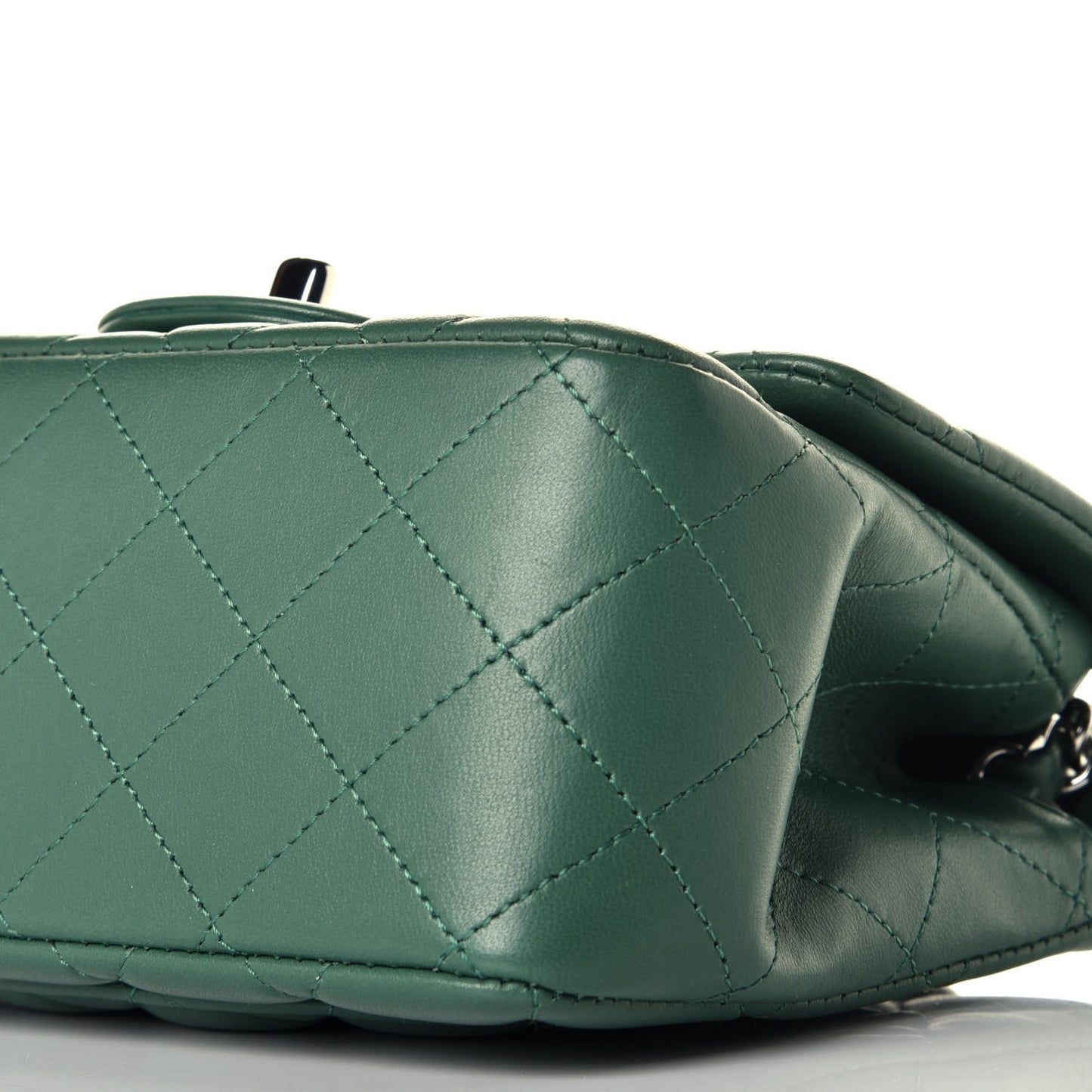 Lambskin Quilted Mini Square Flap Green