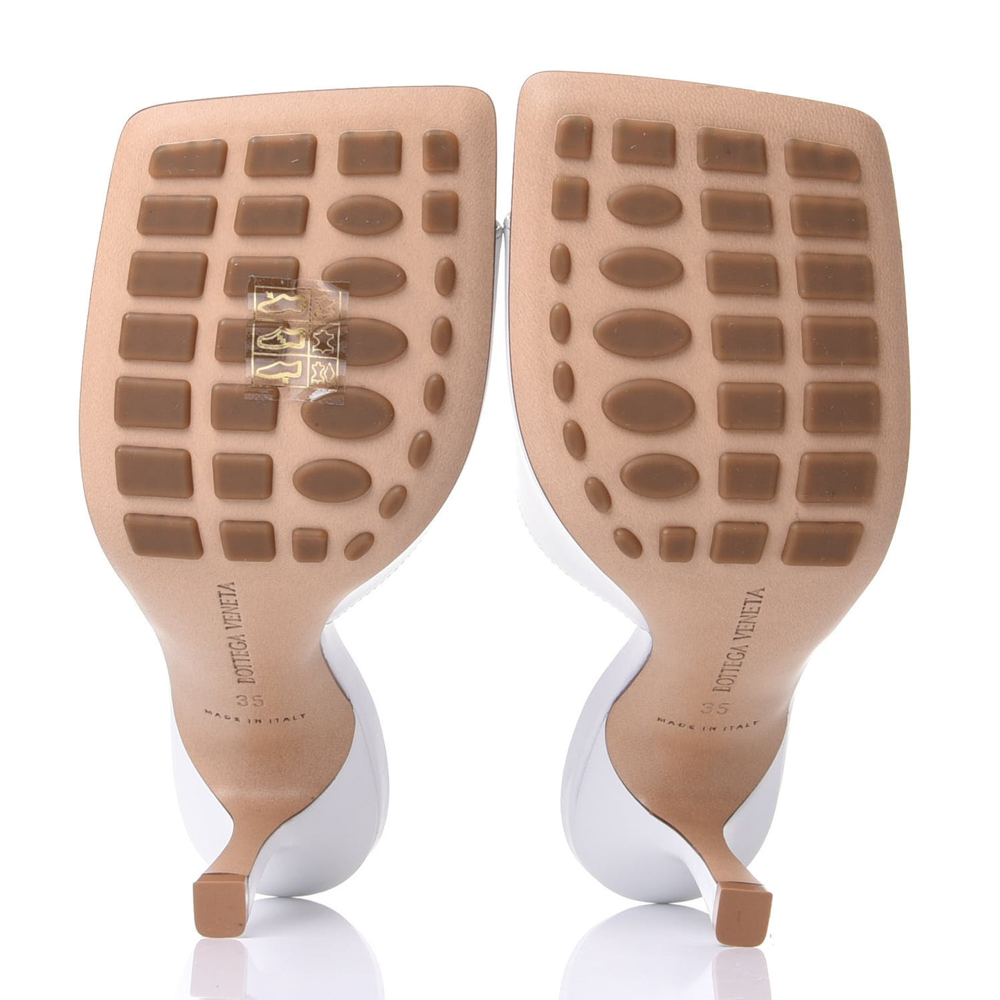 Lambskin Stretch Mule Sandals 35 Optic White