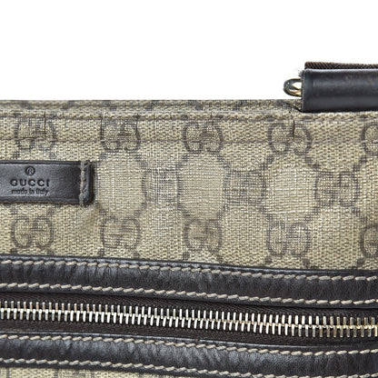 Gucci GG Supreme Monogram Selleria Calfskin Small Flat Side Zip Messenger Bag Beige Ebony Cocoa Dark Chocolate 17 of 23