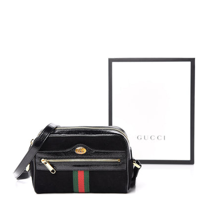 Gucci Suede Patent Web Mini Ophidia Shoulder Bag Black 14 of 14