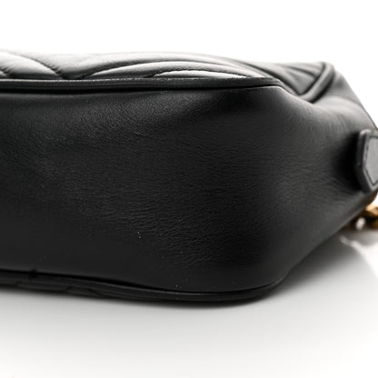 Gucci Calfskin Matelasse Small GG Marmont Chain Shoulder Bag Black 10 of 16