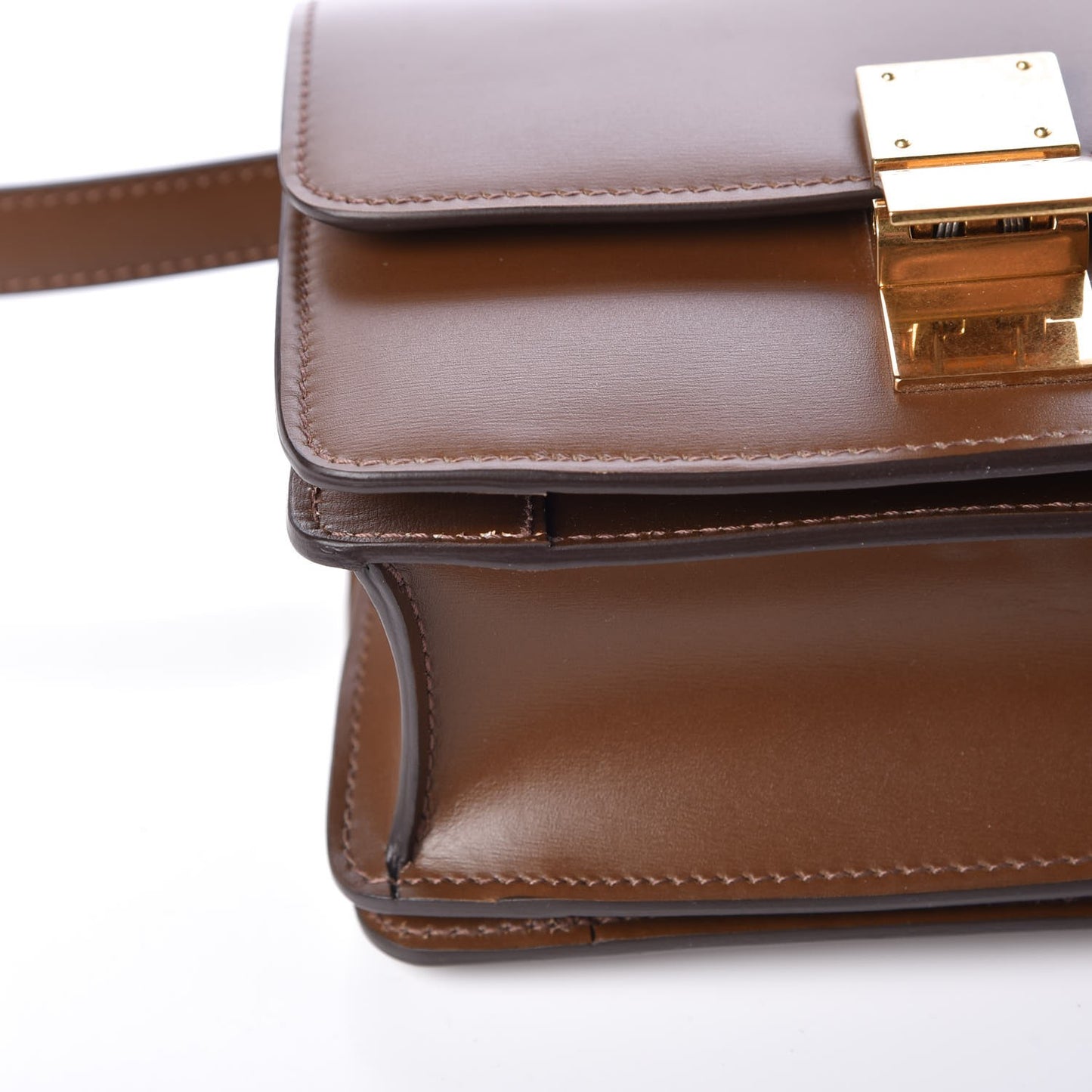 Smooth Calfskin Small Classic Box Flap Bag Camel