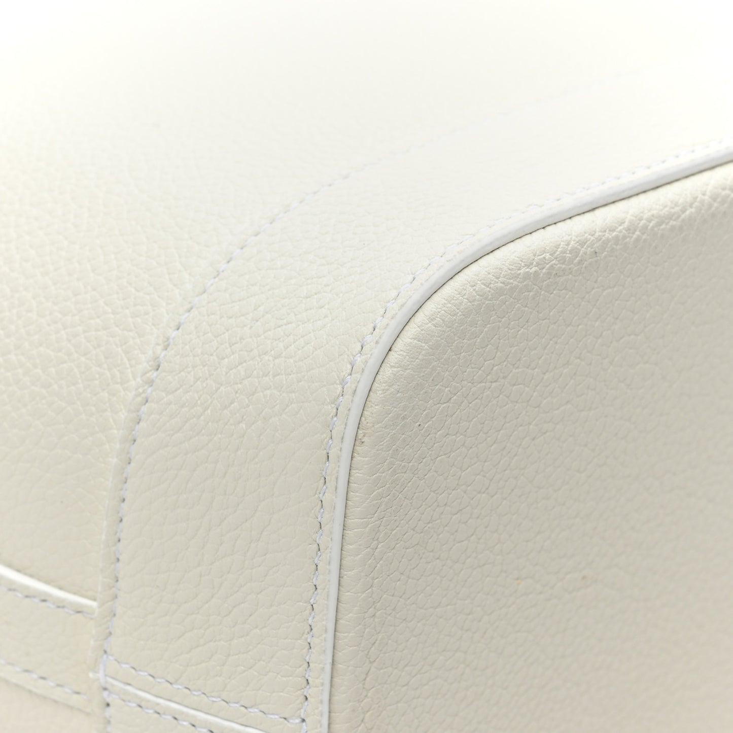 Grained Calfskin Small Cuir Triomphe Bucket Bag White
