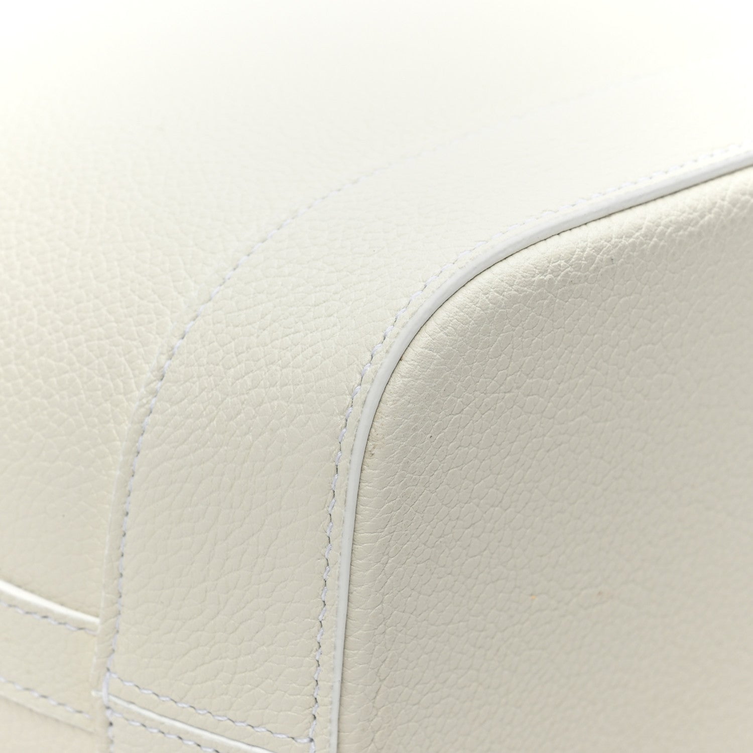 Celine Grained Calfskin Small Cuir Triomphe Bucket Bag White 10 of 11