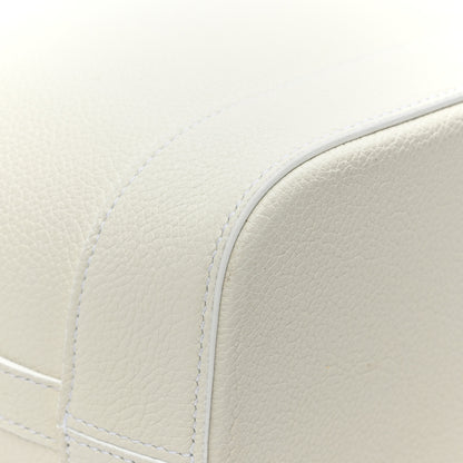Celine Grained Calfskin Small Cuir Triomphe Bucket Bag White 10 of 11