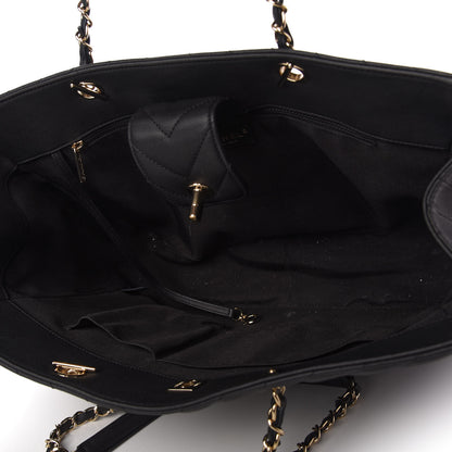 Chanel Caviar Chevron Quilted Large Shopping Tote Black 5 of 11