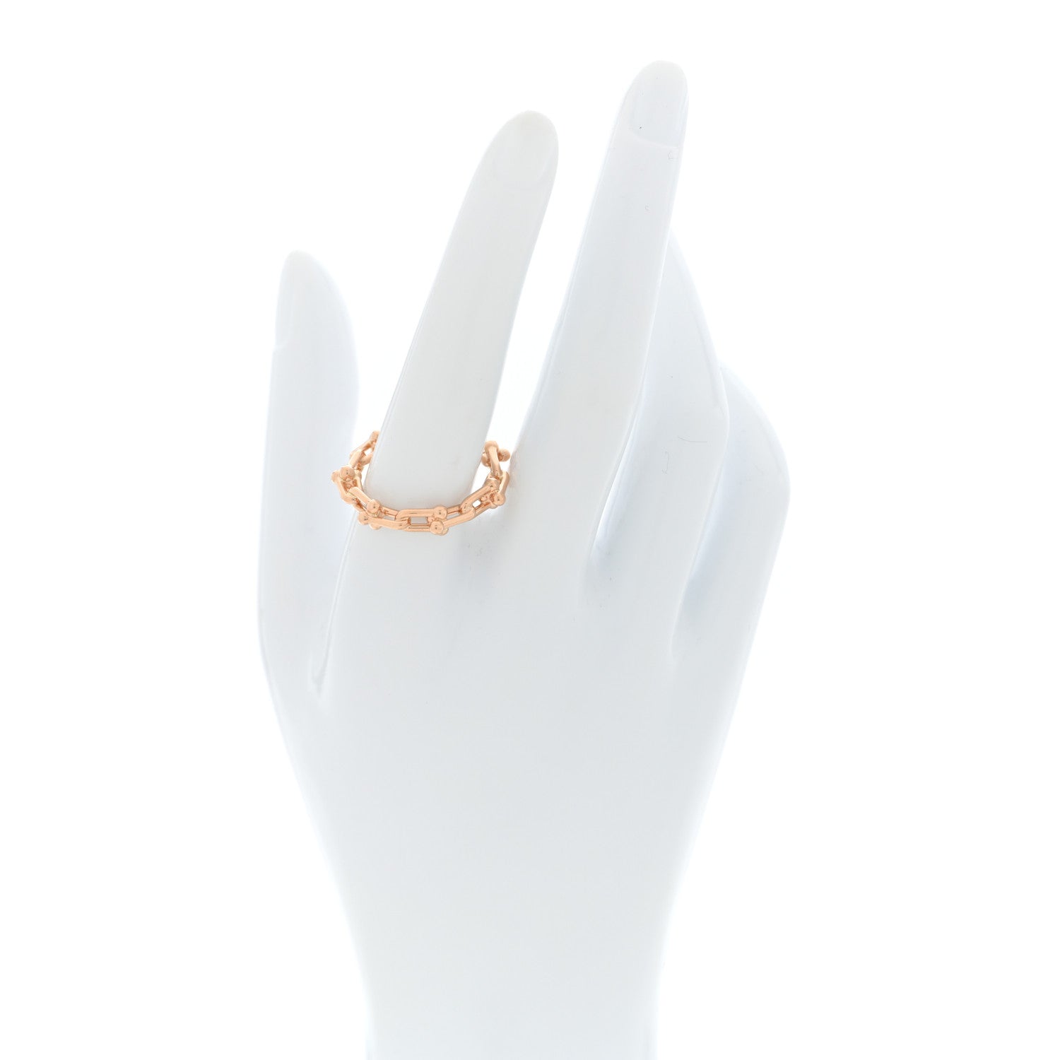 Tiffany 18K Rose Gold Hardwear Micro Link Ring 59 8.75 2 of 5
