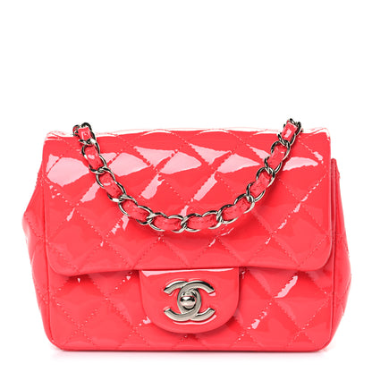 Chanel Patent Quilted Mini Square Flap Fuchsia 1 of 9