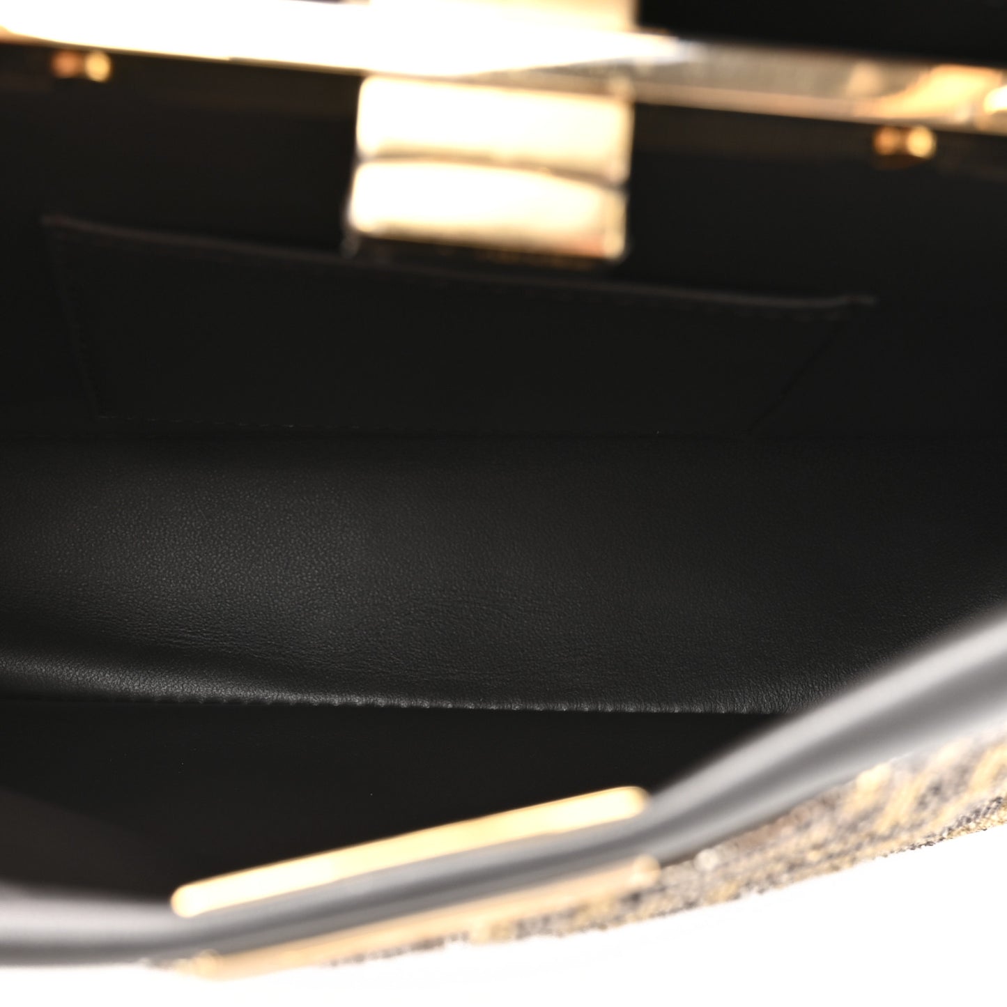 Vitello King Beaded Zucca Mini Peekaboo Iconic Satchel Mogano Panna Ebano