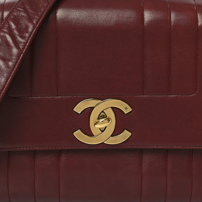 Chanel Lambskin Vertical Quilted CC Flap Shoulder Bag Burgundy 8 of 10