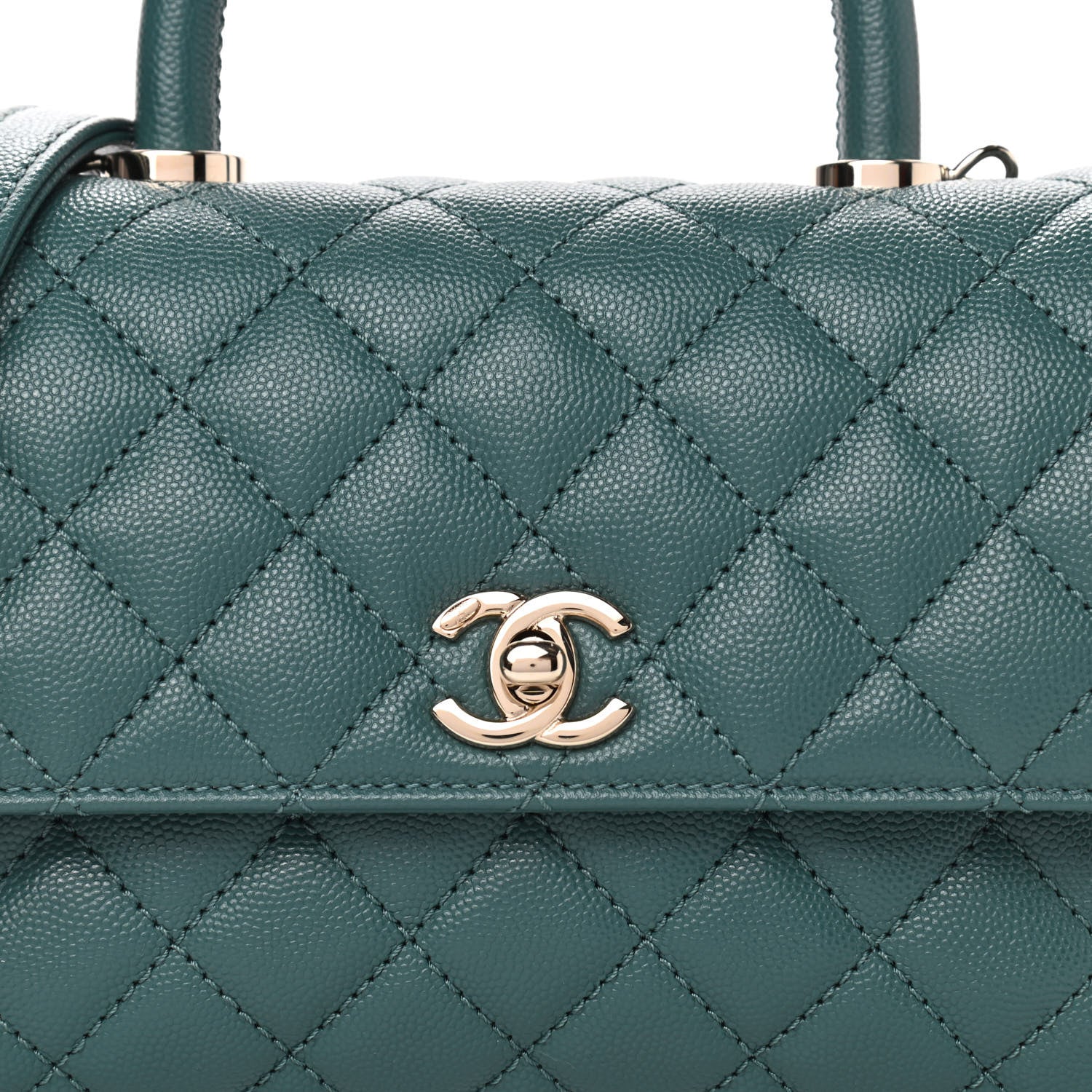 Chanel Caviar Quilted Mini Coco Handle Flap Green 7 of 9