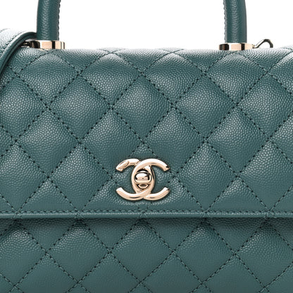 Chanel Caviar Quilted Mini Coco Handle Flap Green 7 of 9