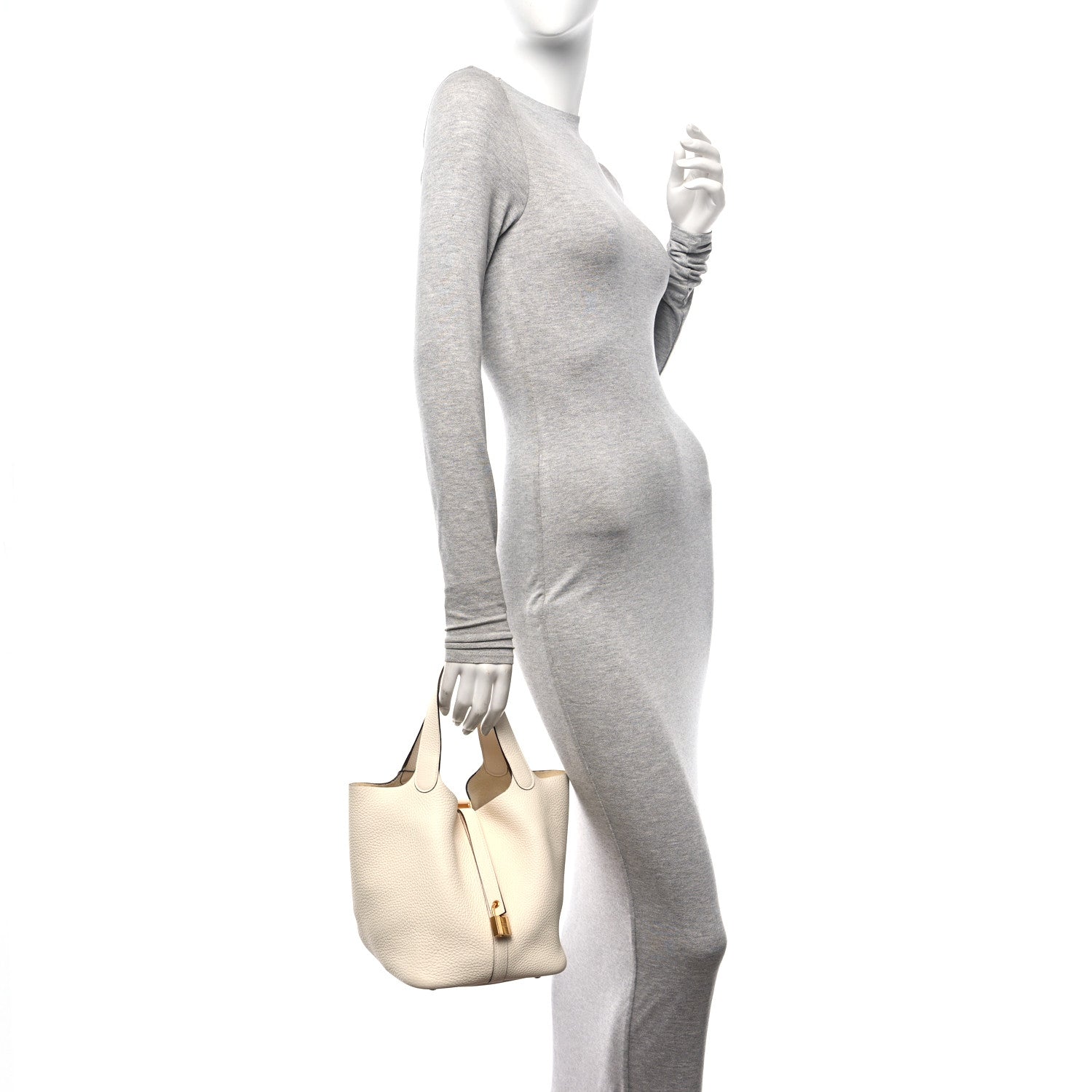 Hermes Taurillon Clemence Picotin Lock 22 MM Nata 2 of 12