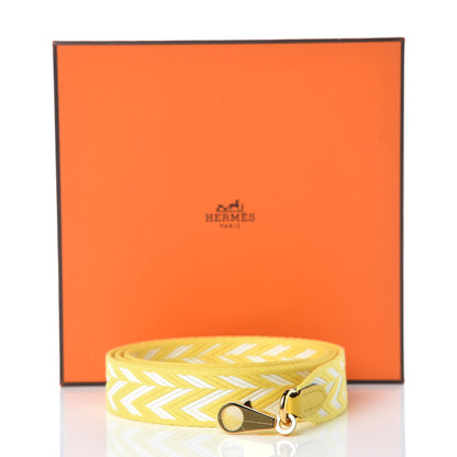 Hermes Toile Swift 25mm Sangle ZigZag Shoulder Strap Jaune de Naples White 5 of 5