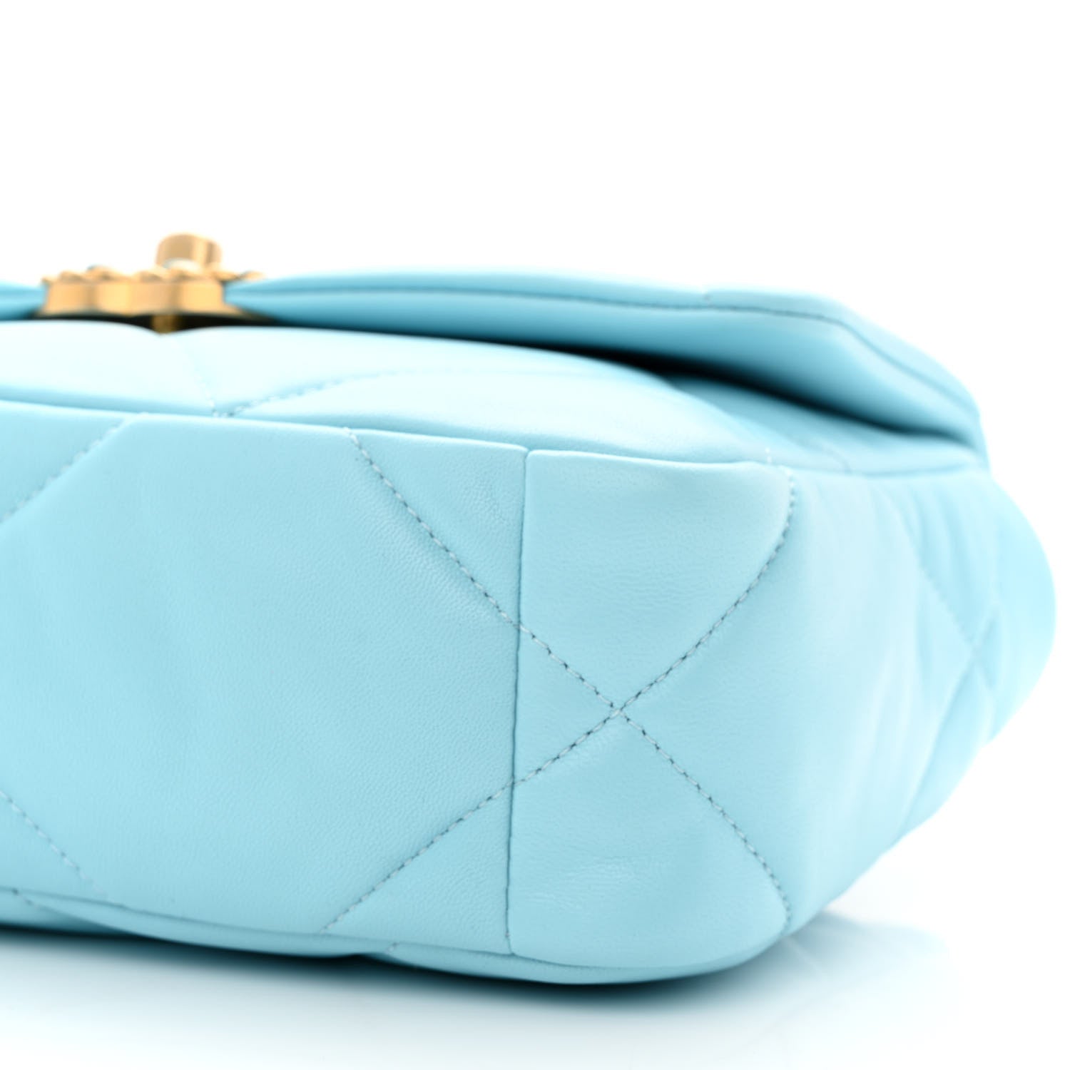 Chanel Lambskin Quilted Medium Chanel 19 Flap Light Blue 10 of 11