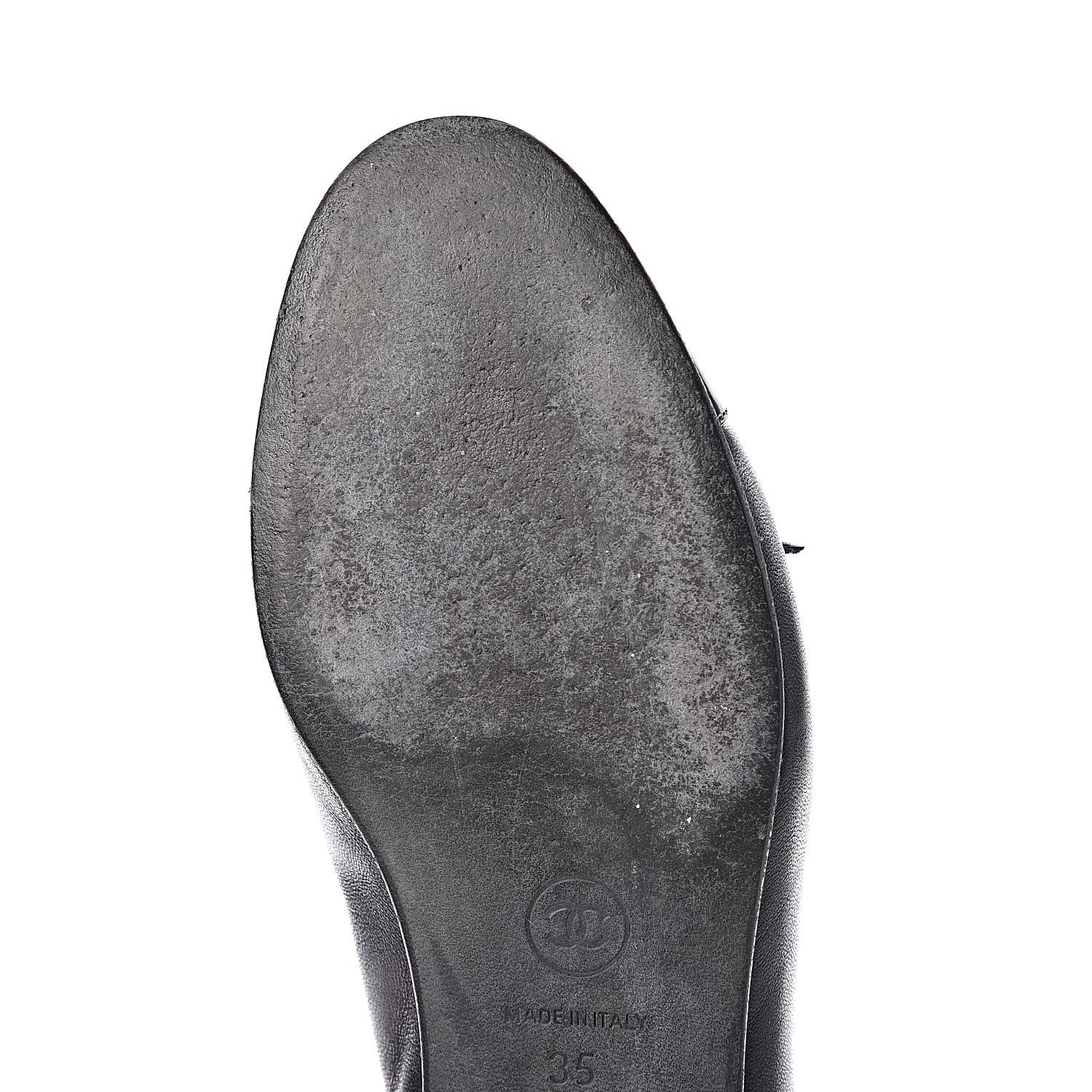 Chanel Lambskin Patent CC Cap Toe Ballerina Flats 35 Black 12 of 14