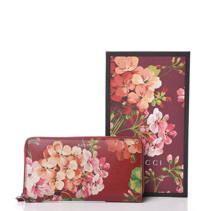 Gucci Shangai Calfskin Blooms Print Zip Around Wallet Romantic Cerise Multicolor 11 of 11