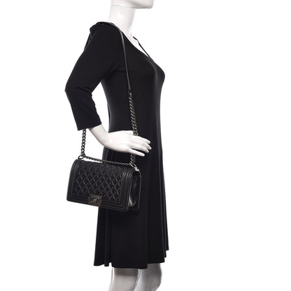 Chanel Lambskin Quilted Medium Boy Flap Black 2 of 13