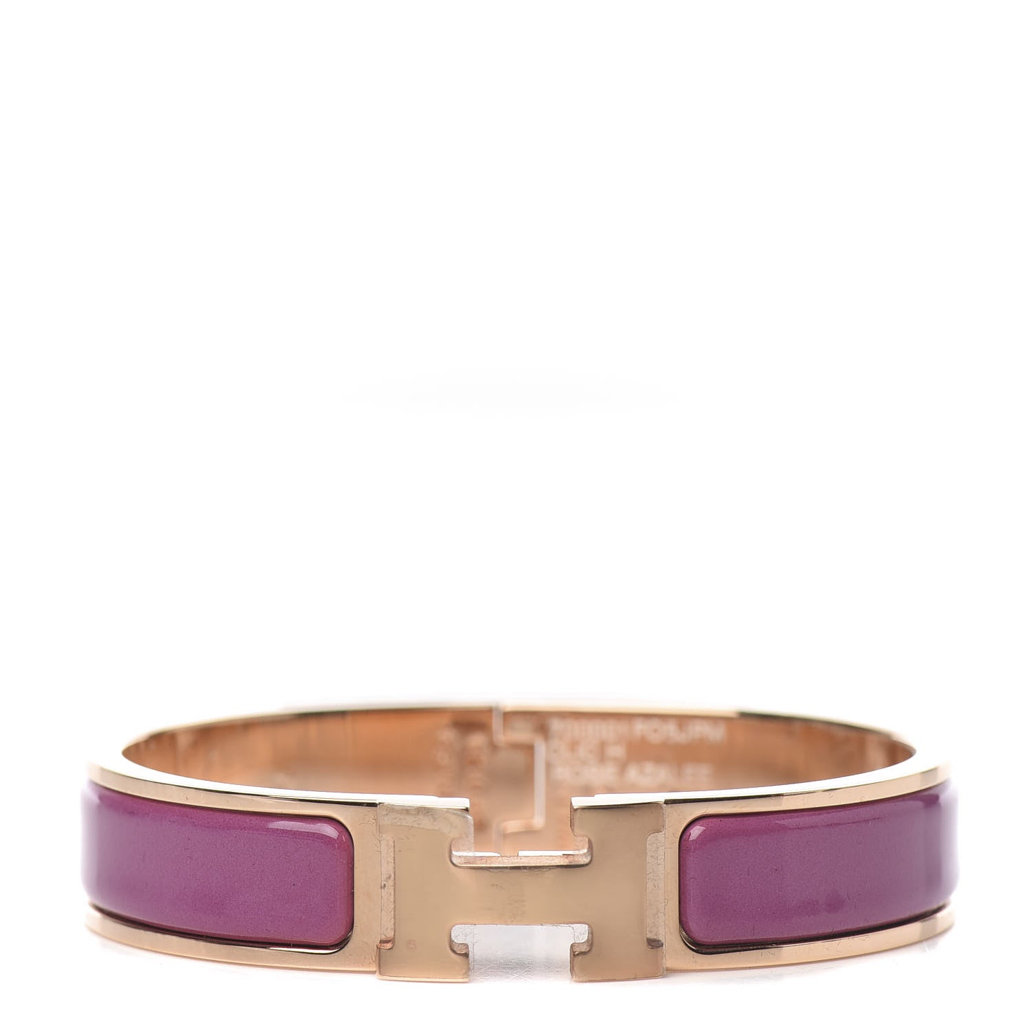 Hermes Enamel Narrow Clic Clac H Bracelet PM Rose Azalee 1 of 4