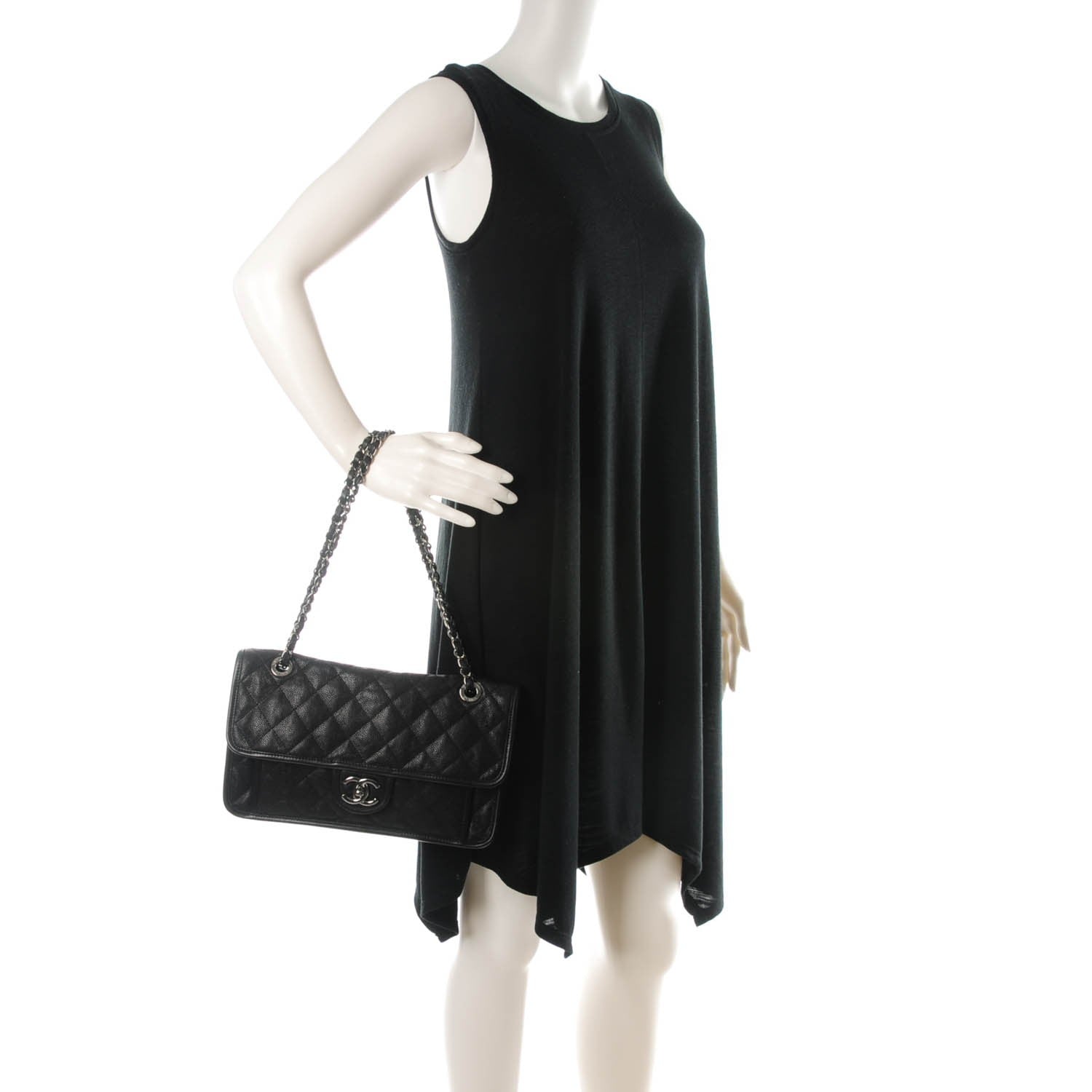 Chanel Caviar Quilted Medium French Riviera Flap Black 2 of 8