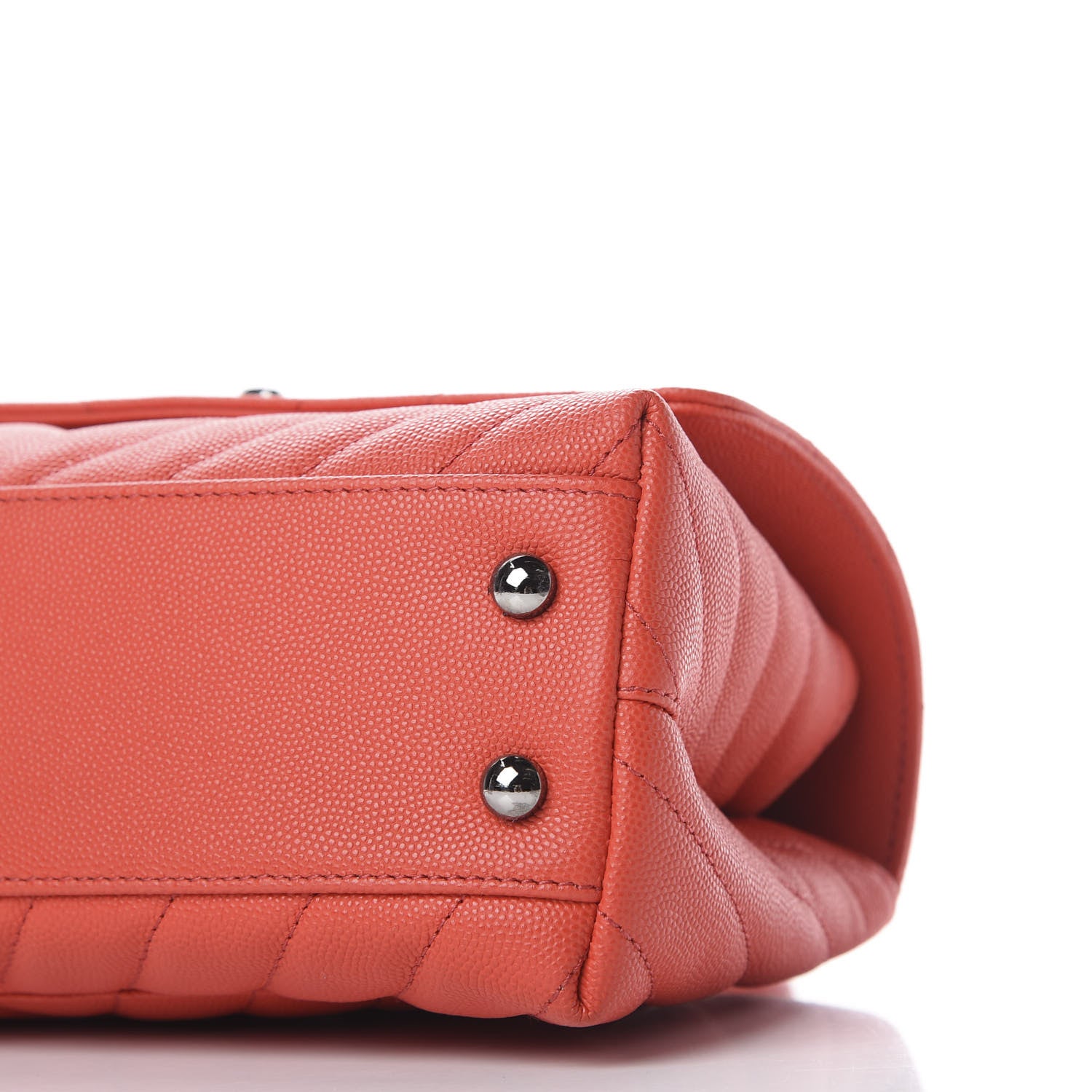 Chanel Caviar Chevron Quilted Mini Coco Handle Flap Red 6 of 9