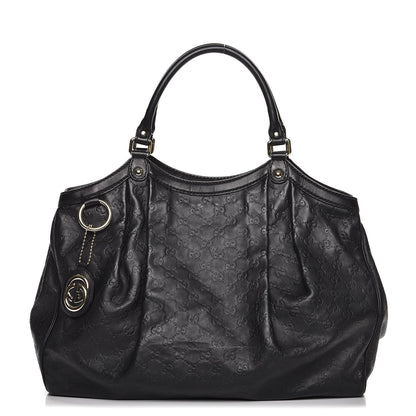 Gucci Guccissima Large Sukey Tote Black 1 of 12
