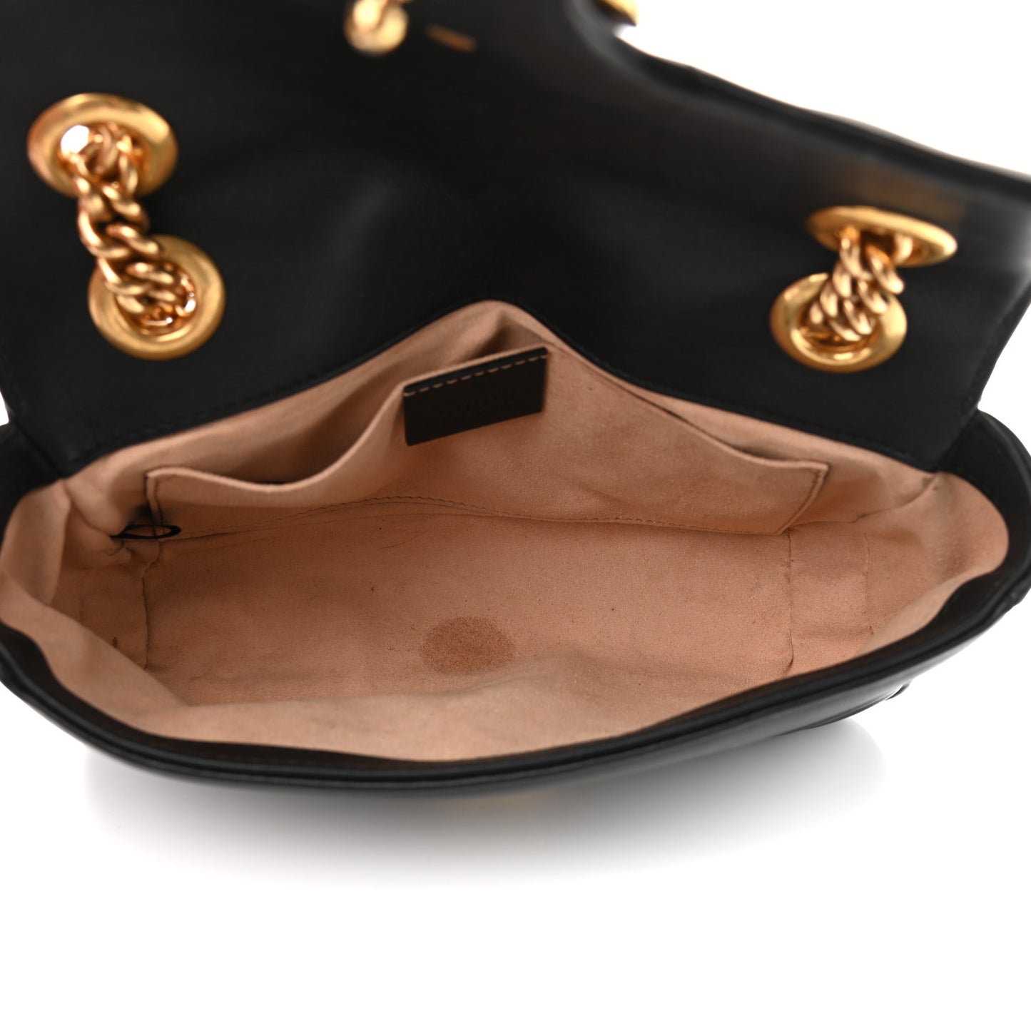 Calfskin Matelasse Mini GG Marmont Shoulder Bag Black