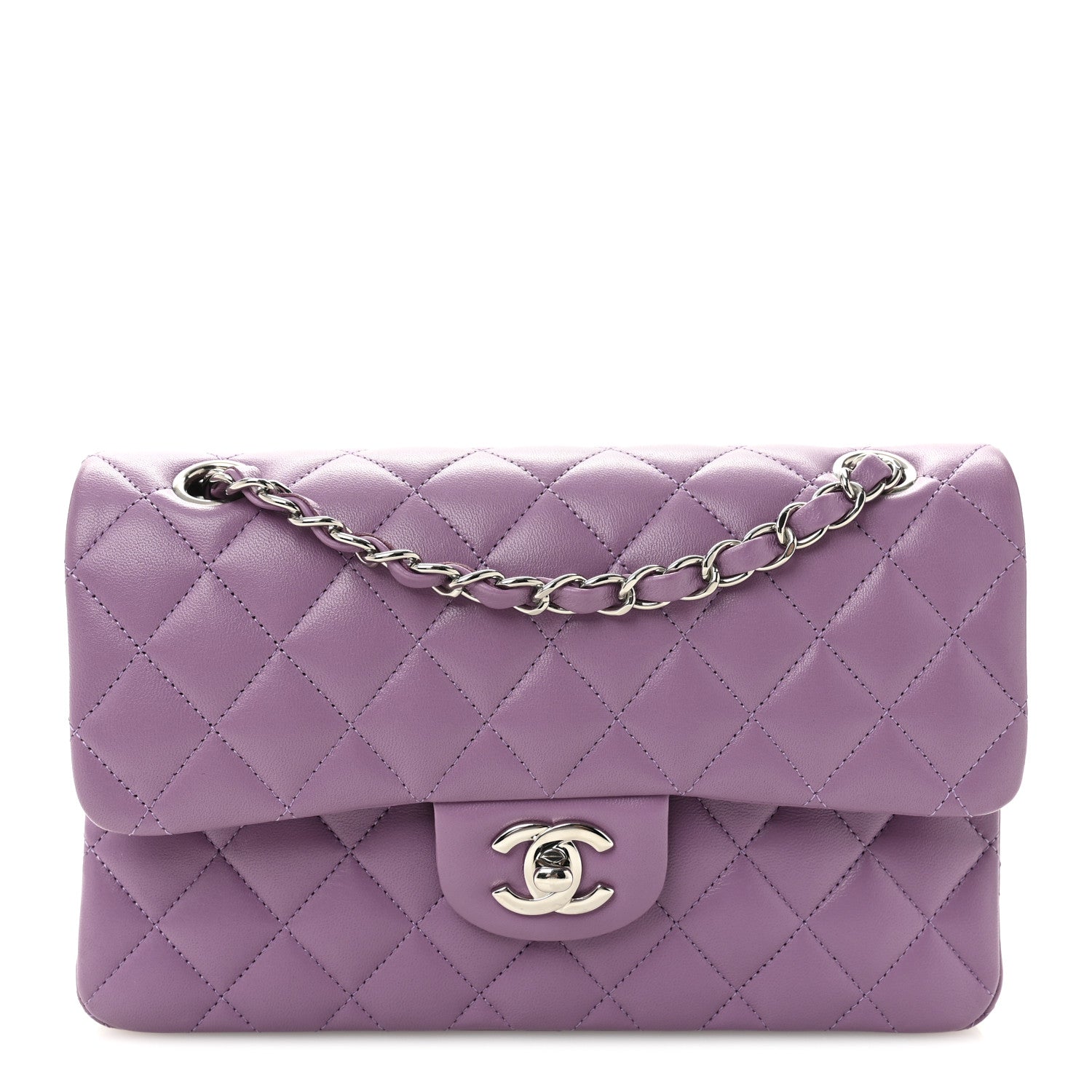 Chanel Lambskin Quilted Small Double Flap Purple 1 of 11