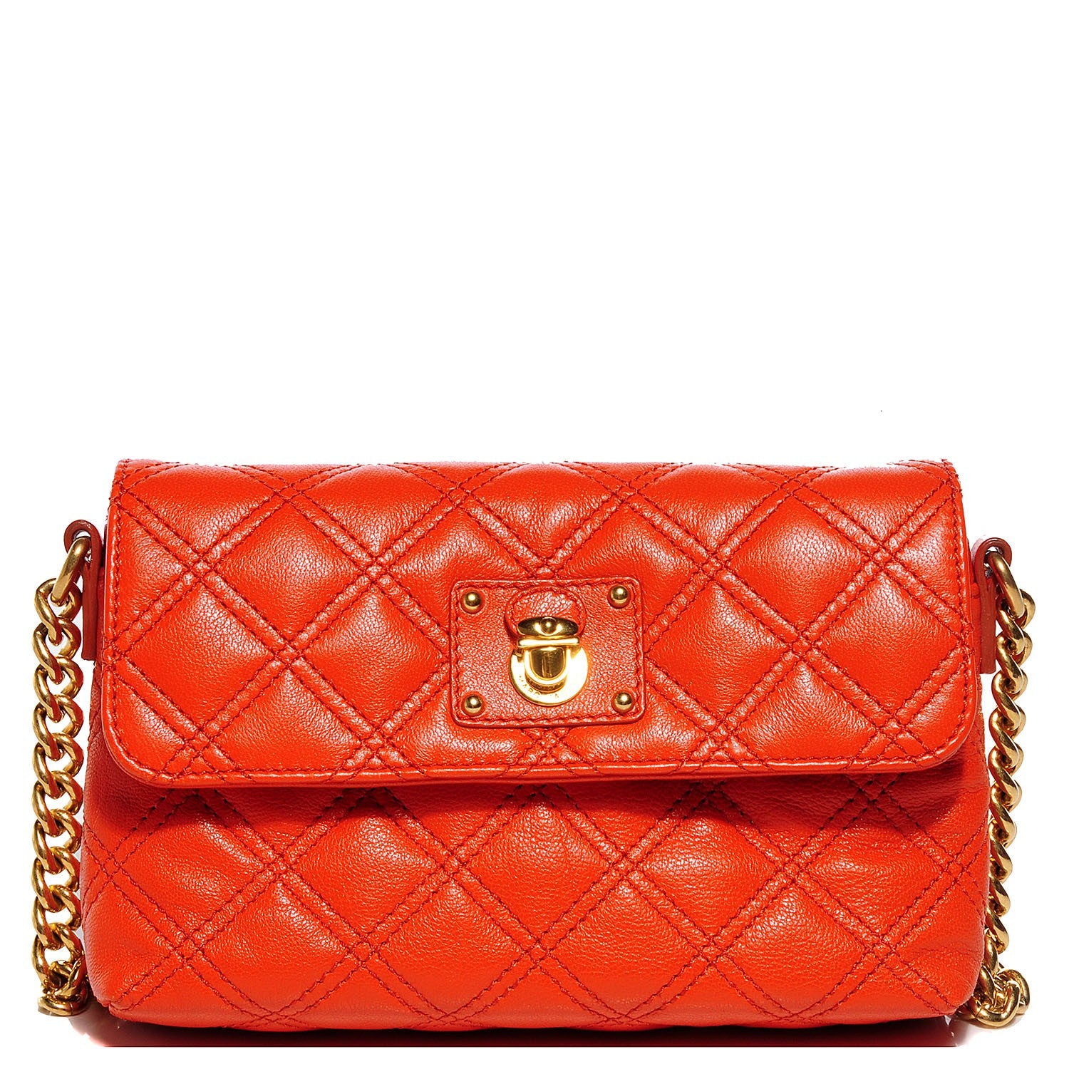 Marc Jacobs Quilted Lambskin The Small Single Flap Orange 1 of 8