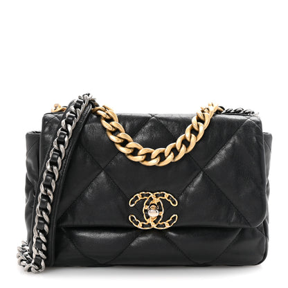 Chanel Goatskin Quilted Medium Chanel 19 Flap Black 1 of 10