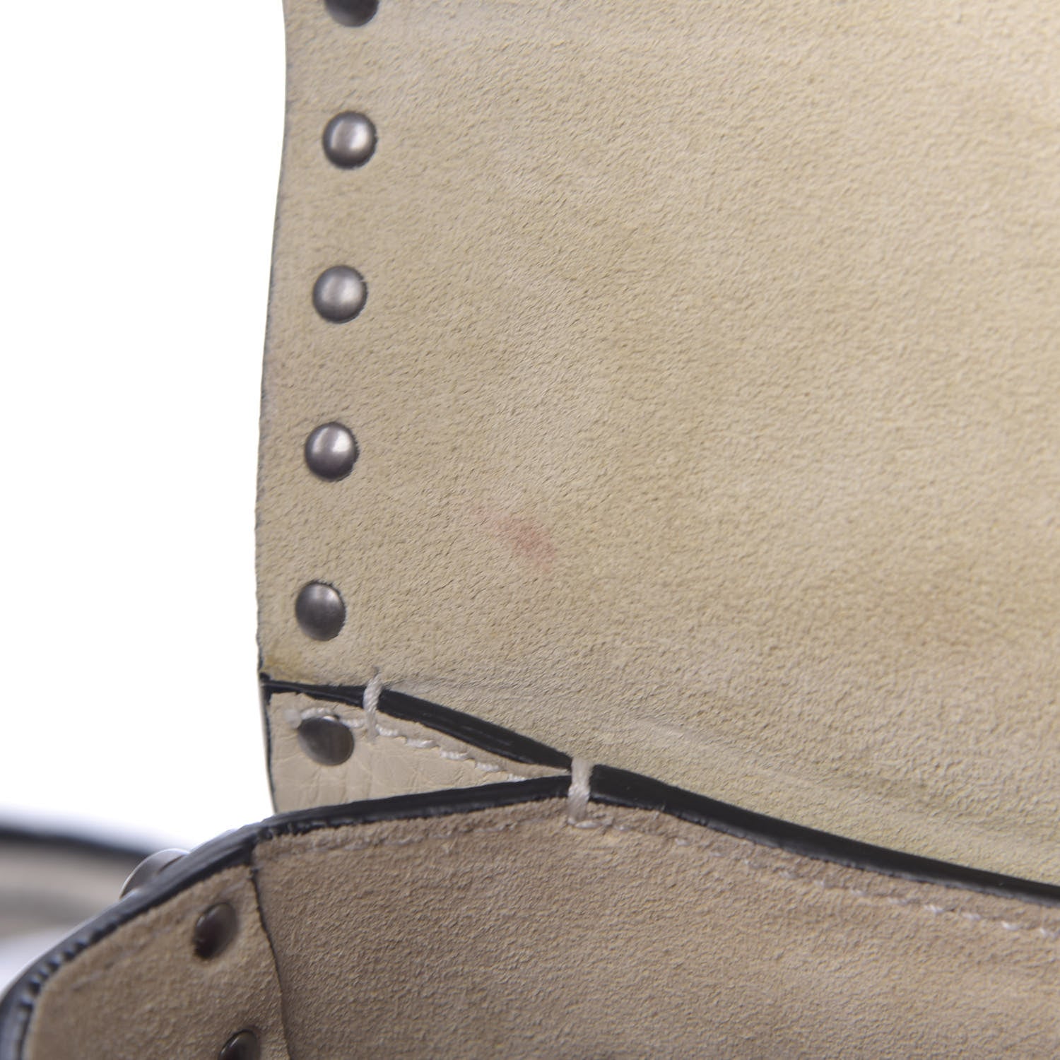 Valentino Garavani Pebbled Calfskin Onyx Medium Guitar Strap Rockstud Rolling Flap Saddle Bag Ivory 12 of 12