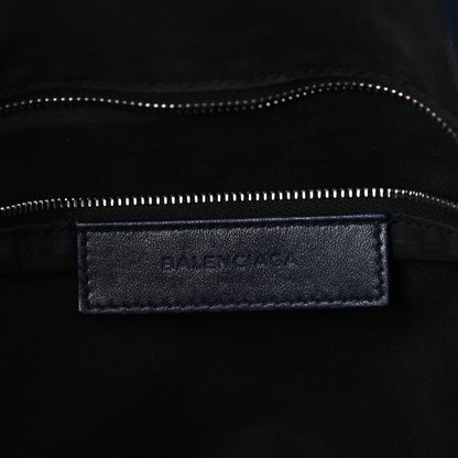 Balenciaga Chevre Silver Metallic Edge Hardware Velo Bleu Nuit Dark Sea 6 of 12