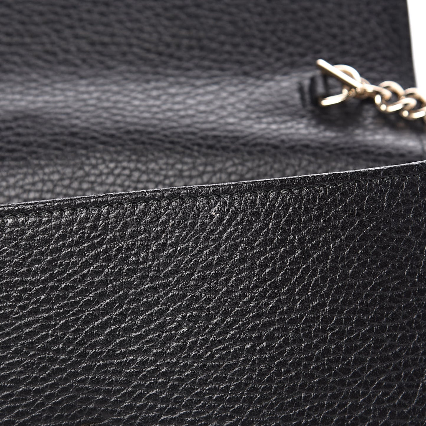 Dollar Calfskin Interlocking G Chain Wallet Black