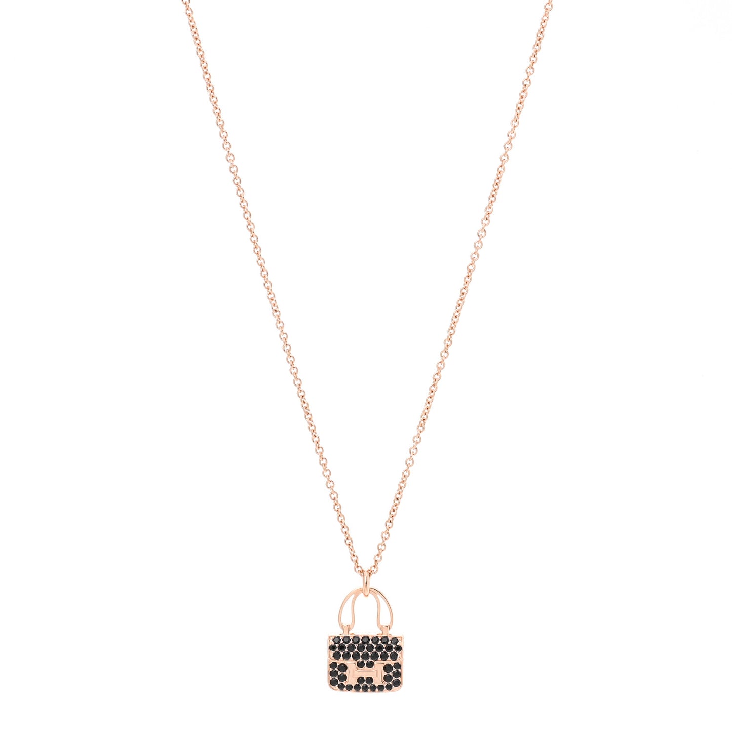 18K Rose Gold Black Sapphire Constance Amulettes Pendant Necklace