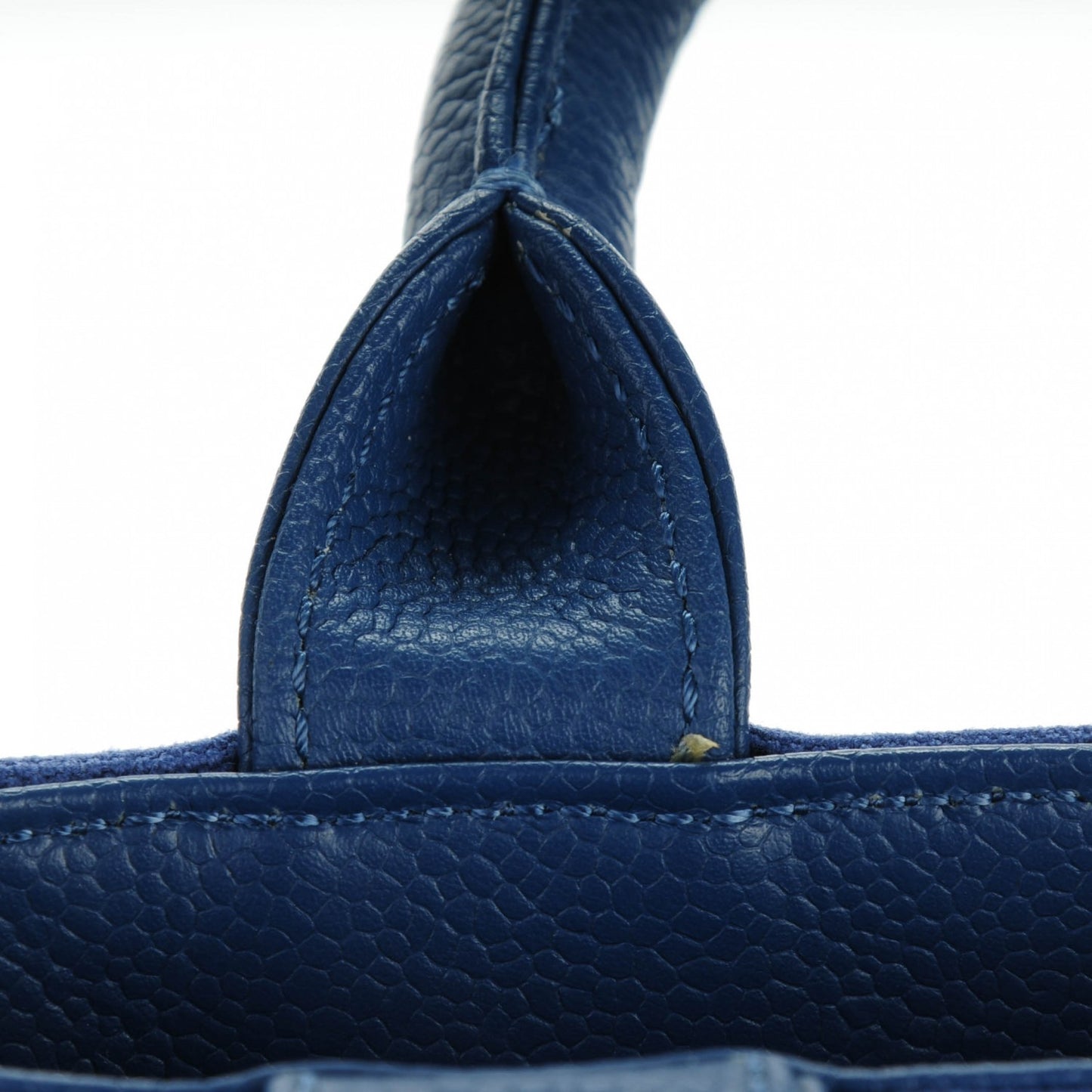 Canvas Caviar Tassel Tote Dark Blue