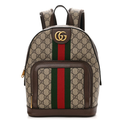 Gucci GG Supreme Monogram Calfskin Web Small Ophidia Day Backpack Beige Ebony New Acero 1 of 12