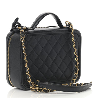 Chanel Caviar Quilted Medium CC Filigree Vanity Case Black 3 of 11