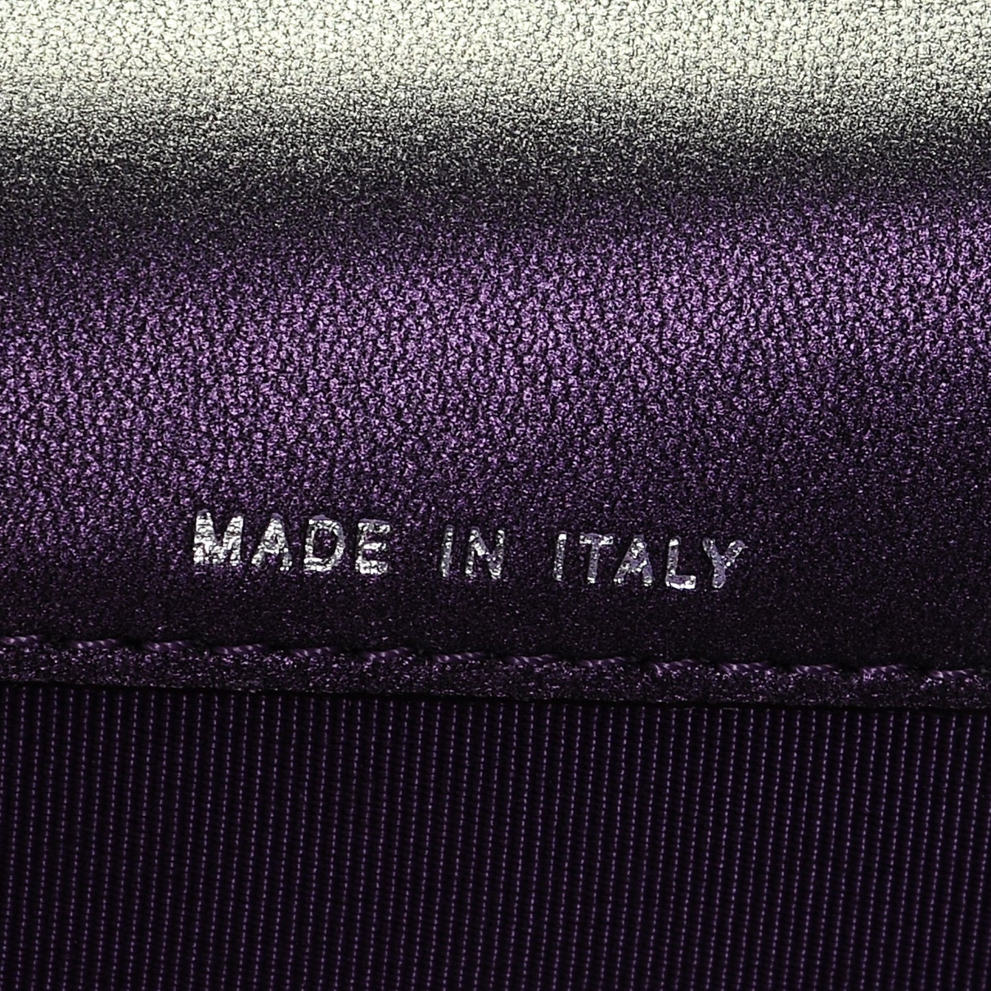 Metallic Lambskin Quilted Flap Card Holder Dark Purple
