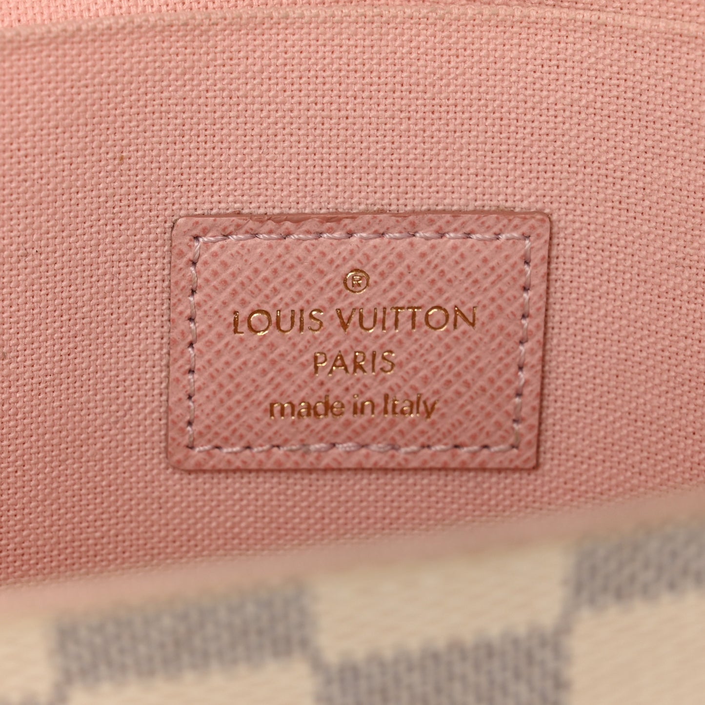 Damier Azur Pochette Felicie Chain Wallet Rose Ballerine