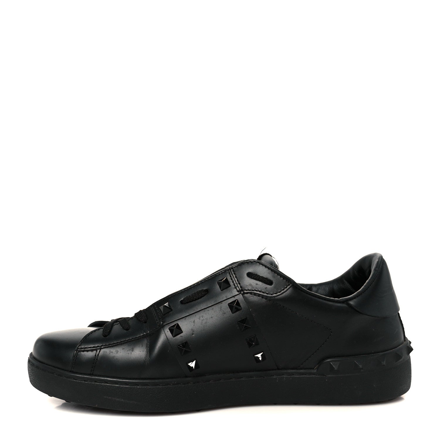 Valentino Garavani Calfskin Mens Rockstud Untitled Open Sneakers 43 Black 1 of 10