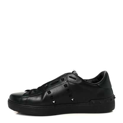 Valentino Garavani Calfskin Mens Rockstud Untitled Open Sneakers 43 Black 1 of 10