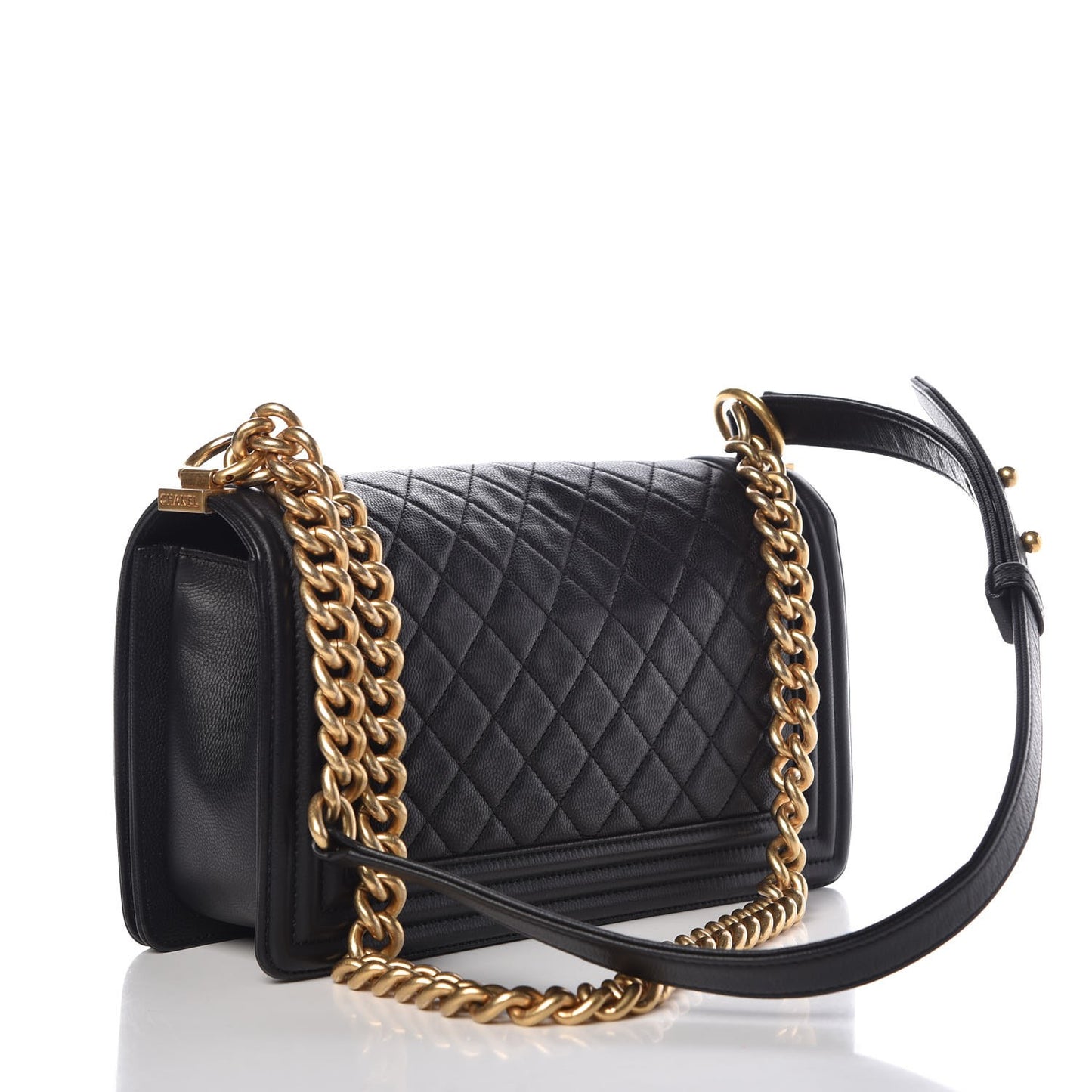 Caviar Quilted Medium Boy Flap Black